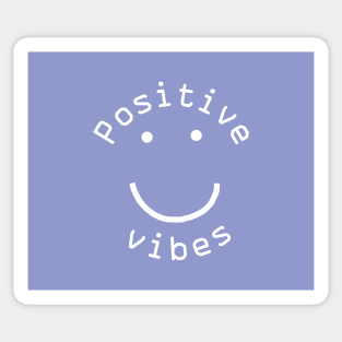 Positive Vibes Smiley Face White Sticker